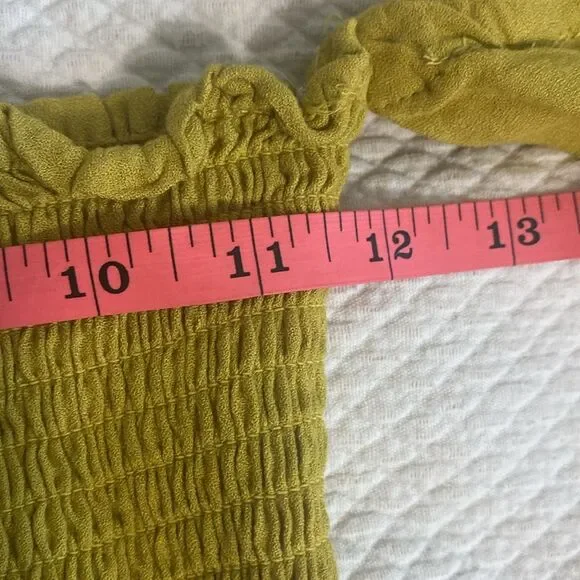 Young Fabulous & Broke Frida Smocked Yellow Faux wrap Maxi Dress size Small - Picture 6 of 9